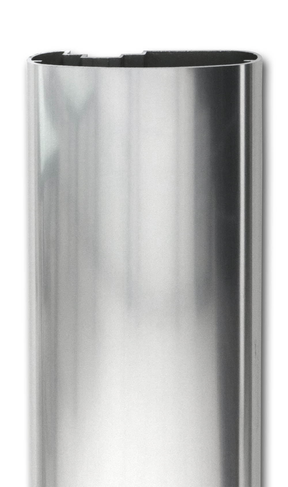 Profilé de main-courante aluminium largeur 80mm X 30mm  finition inox. Longueur livrable de 1m à 3,30m