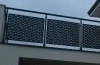 Garde-corps alu finition thermolaqué RAL 7016 (gris anthracite), avec panneaux bulles de savon ou carrés,  fixation sur façade (anglaise)
