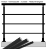 Garde-corps alu thermolaqué RAL 7016 (gris anthracite), 3 lisses horizontales, fixation anglaise, hauteur finie de 1.02m Espacement des lisses : Equidistantes