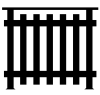 Garde-corps alu monoprofil imitation bois (chêne doré), barreaudage vertical, fixation au sol ou nez de dalle