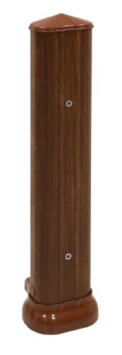 Poteau alu complet avec platine pour clôture imitation bois de 9cm de large X 5.3cm d'épaisseur