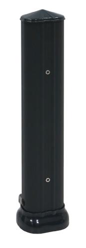 Poteau alu complet avec platine pour clôture thermolaqué (couleur RAL) de 9cm de large X 5.3cm d'épaisseur