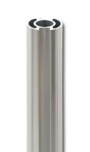 Profilé de poteau ou de main-courante aluminium Ø40mm finition inox de 1m à 4m, épaisseur 2,2mm