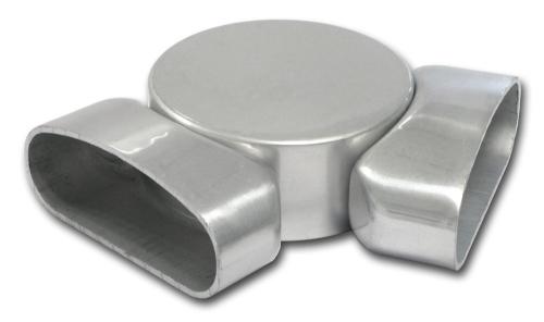 Raccord d'angle articulé aluminium pour main-courante ovale de 80mm de large, finition inox